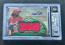 2013 Topps Triple Threads Unity Relic Auto Emerald Johnny Cueto /50 BGS 9/ 10