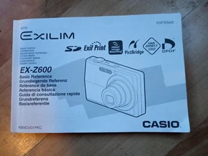 Casio Exilim EX-Z600 Digital Camera Basic Reference Guide (Instruction Manual) - Picture 1 of 9