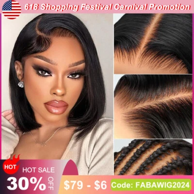 Peluca Bob Coloreada Cabello Humano 13x4 HD Encaje Frontal Bob Peluca Pre Arrancada con Cabello de Bebé Foto 1 de 4