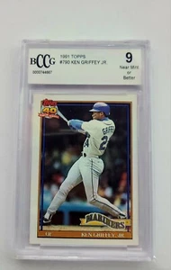 MULTI ERROR BCCG 9 - 1991 Topps #790 Ken Griffey Jr. HIGH GRADE ERRORS ON HOF! - Bild 1 von 6