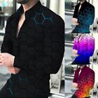 Baroque Hawaiian Muscle Shirt Men's Casual Party Dress with Long Sleeves