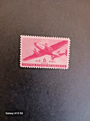 Air Mail 6 Cent American USA Postage Stamp - Image 1 of 2