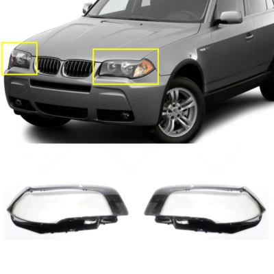 Para BMW E83 X3 2004-2010 LH+RH Cristal Transparente Faro Lente Transparente Carcasa Cubierta 2X Foto 1 de 4