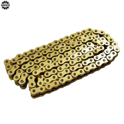 Cadena de transmisión para motocicleta 525 paso 120 eslabones color dorado con junta tórica 525-120 nueva Foto 1 de 4