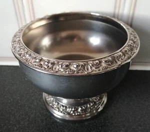 Kerzenlicht/Bonboniere/Topf-Gussdekore-VERSILBERT-ENGLAND.H-11xT-15cm,B-500g - Bild 1 von 7