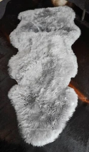 Australian Sheepskin Rug - When You need that Extra Length - 1600 mm Long- Grey - Picture 1 of 7