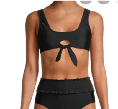 XOXO Swim Top Tank Style w/ Bow Black Women's L Large NWT New Nordstrom Rack - Image 1 of 4