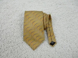 Murano Italia Necktie Tie 100% Silk Yellow Gold Business Elegant Made in US Mens - Picture 1 of 7