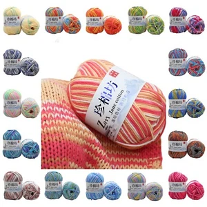 30Colors 50g/Ball Soft Crochet Yarn DIY Hand Milk Baby Cotton Knitting Wool Yarn - Picture 1 of 38