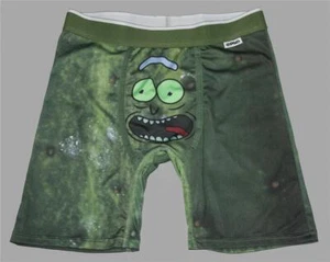 PSD Rick and Morty Pickle Face Green Classic Long Boxers Men's S NWOT ** - Picture 1 of 1