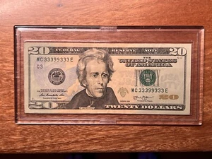 2013 $20 Note w/ Incredibly Rare Serial Number - 99.47% - 33399333 - Picture 1 of 2