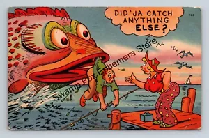 Postkartenhumor hat ja etwas anderes gefangen? c1958 - Bild 1 von 2