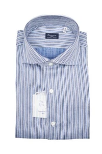 Abito EDUARDO nuovo FINAMORE Napoli FATTO A MANO taglia 17,5 Us 44 Eu (FIN327) - Foto 1 di 2