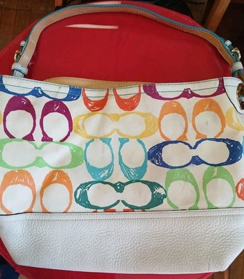 Coach Scribble Signature Hobo Bag Multicolor Leather Canvas - Image 1 of 4
