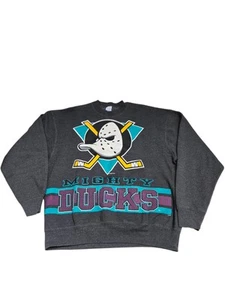 Vintage Mighty Ducks Of Anaheim Salem grau hergestellt in den USA Rundhalsausschnitt Sweatshirt XL - Bild 1 von 4