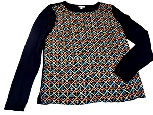 Talbots Women's S Nautical Anchors / Navy Pullover Crew Neck Long Sleeve - Picture 1 of 12