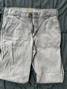 Carhartt Relaxed Fit Straight Leg Work Men's Jeans  Size 32x34 Gray RN#14806 - Picture 1 of 5