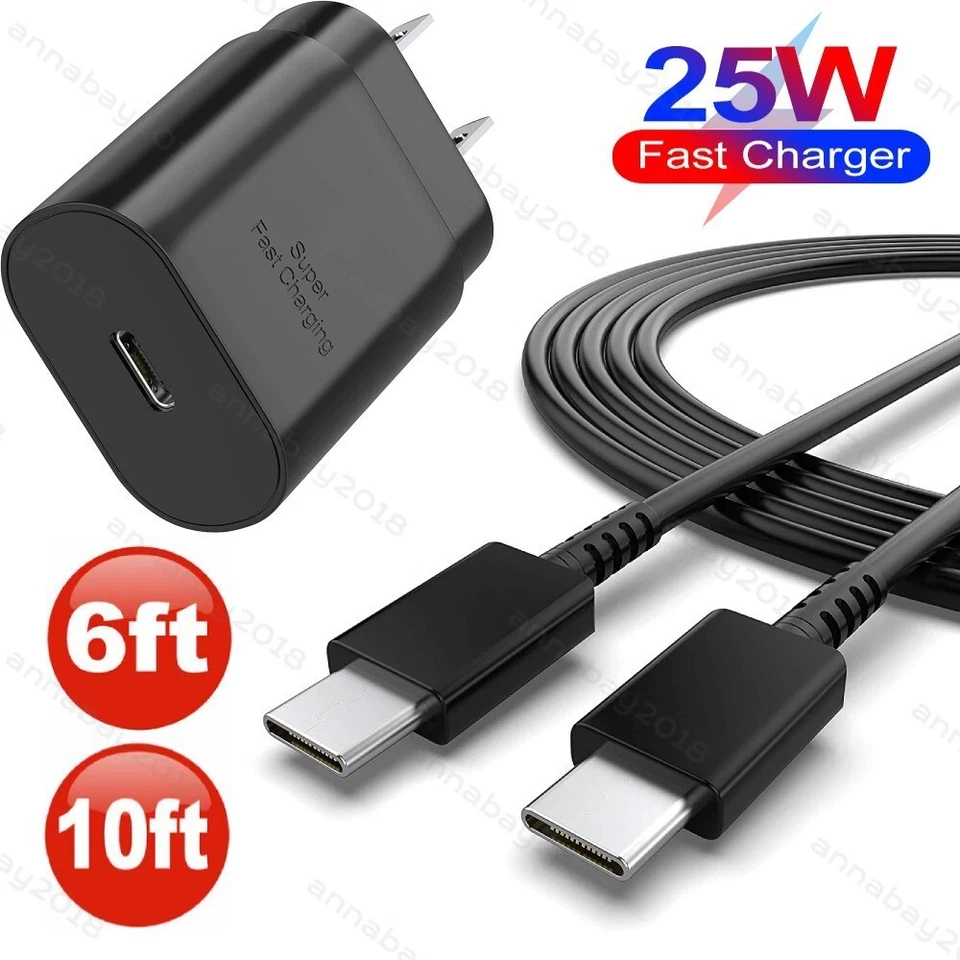 25W Super Fast Wall PD Charger Type C USB-C For Samsung Galaxy Note S22 S21 S20 - Image 1 of 4