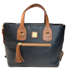 Cartera vintage de cuero negro y tostado Dooney & Bourke - Imagen 1 de 13