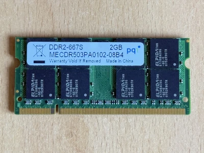 PQI MECDR503PA0102, 2GB PC2-5300 667MHz Laptop SODIMM Memory - Image 1 of 4