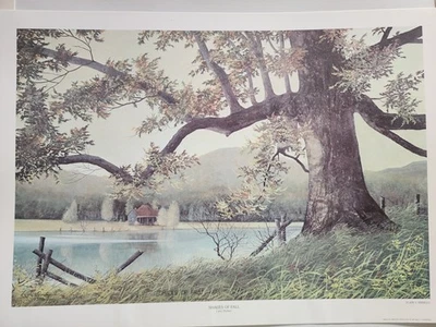 Impresión litográfica Larry Dodson "Sombras de otoño" 1978 sin marco 24x17 Foto 1 de 4