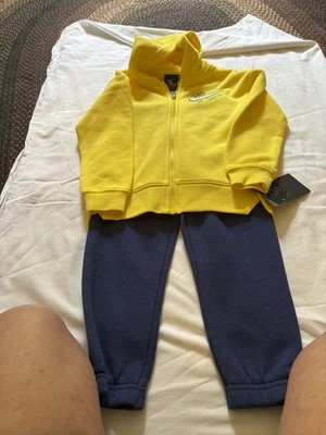 Nike Kids 2peice Set 4xs Yellow and Blue New with Tags Jacket with Pockets NWT — 第 1/4 张图片