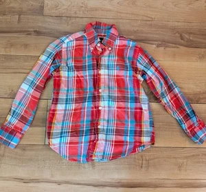 Ralph Lauren Jungen Flanellhemd kariert rot bunt Langarm Pony Gr. 4/4T - Bild 1 von 7