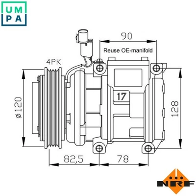COMPRESSOR AIR CONDITIONING 32449 FOR KIA CARNIVAL/II/SEDONA HJ3HJ3 2.9L 4cyl - Image 1 of 4