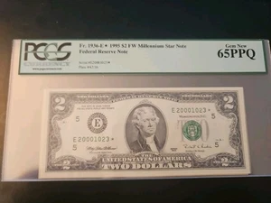 1995 Star FRN  $2 Dollars Millennium. 1936-E* PCGS 65PPQ GEM NEW - Picture 1 of 2