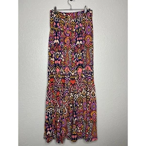 Maxi gonna Boden stampa boho a strati floreale tasche rosa arancione viola taglia 2 - Foto 1 di 7