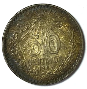 México Estados Unidos Mexicanos 1907 50 centavos KM# 445 - Imagen 1 de 2