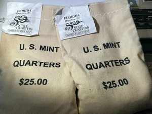 New Mint Bags of 2004 Florida State Qtrs Uncirculated P & D mints $50 unopened - Picture 1 of 1