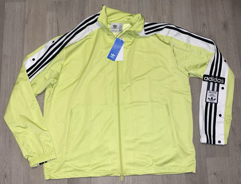 NUEVO CON ETIQUETAS Adidas Megabreak Chaqueta de Pista Grande Verde Lima Negro Blanco Adilenio Hip Hop Foto 1 de 4