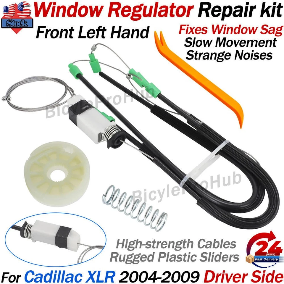 Kit de reparación regulador ventana delantera izquierda para Cadillac XLR 2004-2009 lado del conductor EE. UU. Foto 1 de 4