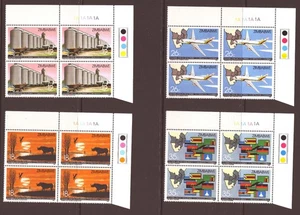 ZIMBABWE - 1986 - DEVELOPMENT CONFERENCE - TRAFFIC LIGHT BLOCKS OF 4 - MNH - Picture 1 of 5