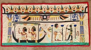 Vintage Egyptian Appliqué Tapestry Khayamiya Handmade Tentmakers Fiber Art Egypt - Picture 1 of 6