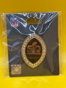 2016 Aminco Super Bowl 50 Lapel Pin - NIP - Denver Broncos, Carolina Panthers - Picture 1 of 2