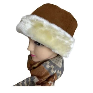 Purkhurst Women's Ladies Luxury Camel Winter Faux Suede Hat Made In Canada O/S - Picture 1 of 5