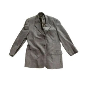 Men's 42 Tall 100% Wool Blazer - Classic Checked Pattern - Picture 1 of 8