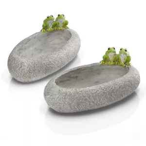 Boltze Vogeltränke Frosch Wassertränke Vögel Futterschale Kunstharz - Bild 1 von 7