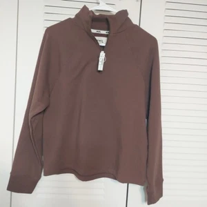 Neu Madewell MWL Damen Sweatshirt Gr. XS gerippt Half-Zip braun Pullover - Bild 1 von 6