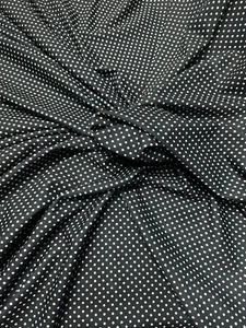 3 METRES GOOD QUALITY SCUBA CREPE JERSEY STRETCH POLKA DOT PRINT DRESS FABRIC - Picture 1 of 6