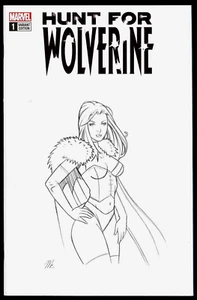 WHITE QUEEN 2024 Hunt for Wolverine #1 Marvel Sketch Comic Cover Variant 1/1 - Picture 1 of 2