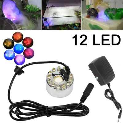 12LED Nebler Ultraschall Vernebler Mini Farbwechsel RGB Brunnen Wassernebel DHL - Bild 1 von 4