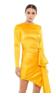 Vestido Mac Duggal Amarillo Cóctel Fiesta 70152 NUEVO NUEVO CON ETIQUETAS - Imagen 1 de 8