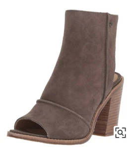 Ugg Valencia Peep Open Toe Pumps Ankle Boots Suede Mysterious Grey 5 / 36 $150 - Picture 1 of 10