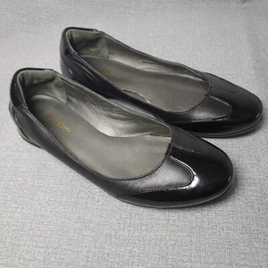 Cole Haan Black Patent Leather Round Toe Flats, Size 11 D - Picture 1 of 10