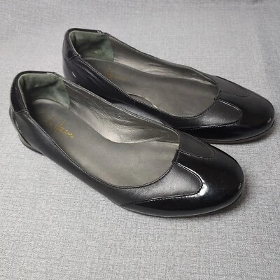 Cole Haan Negro Charol Puntera Redonda Plana, Talla 11 D Foto 1 de 4