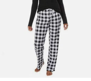 Calvin Klein Womens Fleece PJ Pajama PANTS ONLY (BLACK/WHITE L)NWOT - Picture 1 of 3