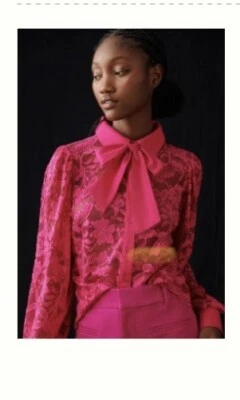 Nuevo Anthropologie Dolan Blusa Encaje Rosa Caliente XXS Foto 1 de 3